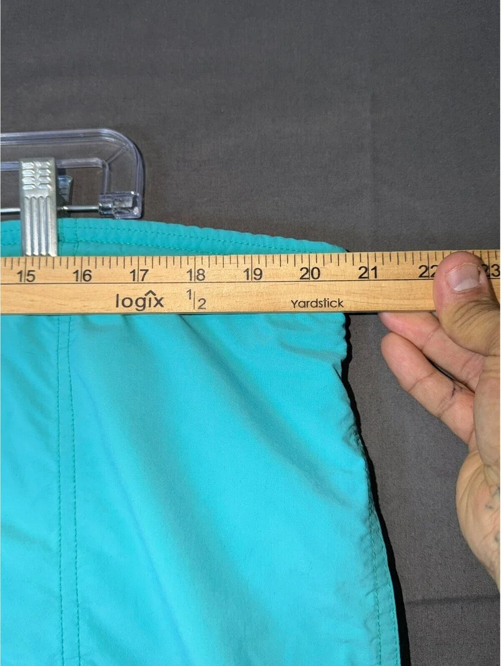 Faconnable Men Swim Trunks Size L Teal Blue Aqua Mesh Lined Beach Board Shorts
